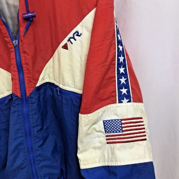❌SOLD❌ VTG TYR Color Block Jacket 58” Nautical 90s - Picture 2 of 8